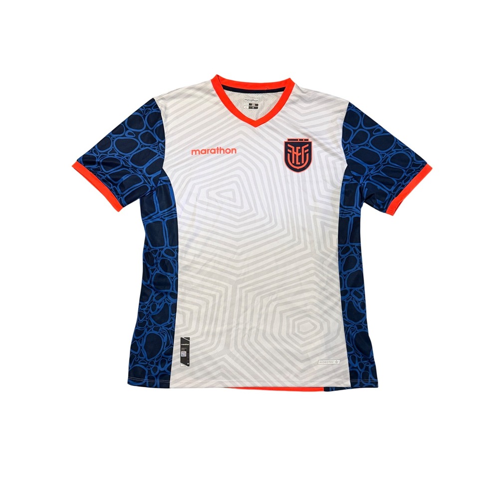Marathon Ecuador FWC 2022 Warm Up Soccer Jersey Mens XL White Blue Orange FEF
